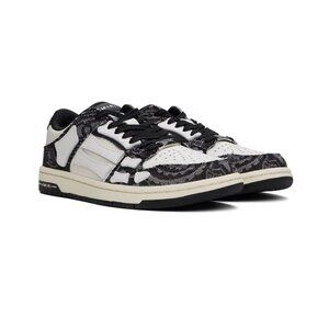 Amiri Bandana Denim Skel Top Low Sneakers White & Black Size US 6 EUR 36